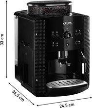 Load image into Gallery viewer, Krups EA8108 fully automatic coffee machine (automatic cleaning, 2 cup function, milk system with CappucinoPlus nozzle, 15 bar, coffee machine, espresso) black