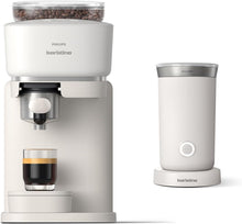 Load image into Gallery viewer, Philips Baristina Machine à expresso - Un véritable expresso, en toute simplicité - Compacte - 16 bars de pression - Broyeur intégré - Machine blanche avec porte-filtre blanc (BAR300/00)