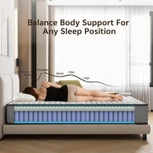 Load image into Gallery viewer, Matoresu Matelas 140x200 Hauteur 25cm, Matelas Hybride à Ressorts Ensachés Indépendant en Mousse à Mémoire de Forme, Tissu Doux pour La Peau&amp;Soutien Confortable, Matelas 2 Personnes Moyenne Ferme