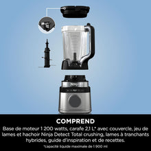 Load image into Gallery viewer, Ninja Detect Power Blender Processor Pro 3-en-1, mixeur 1200W, bol à mélanger, lame malaxeur, gobelet individuel, récipient, pétrir, mixer, hacher et mélanger, noir, TB401EU
