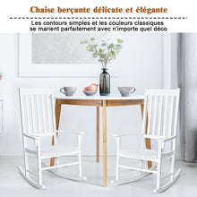 Load image into Gallery viewer, Fauteuil  Bascule en Bois d'Acacia Chaise Berante pour Jardin Pelouse Balcon Blanc -