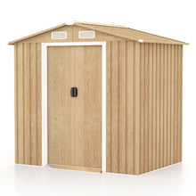 Load image into Gallery viewer, Abri de Jardin 2.3㎡ en Acier Galvanisé Anti-UV 196x142x186cm Cabane de Jardin Exterieur 3.7m³ avec Porte Coulissante Rampe Naturel