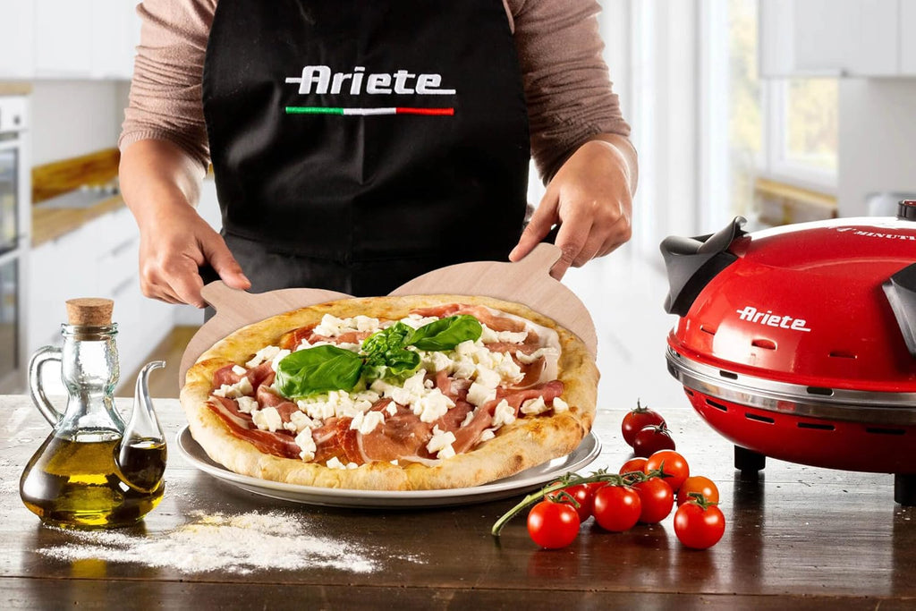 Ariete Pizza Oven 918, Pizza 4 Minutes, 5 Cooking Levels, Refractory Plate for Heating, Wooden Blades Included, Maximum Temperature 400°C, 1200W, White
