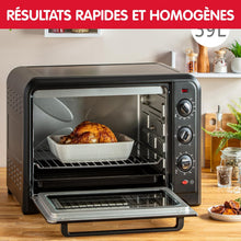 Load image into Gallery viewer, Moulinex Oven, 33 L, Rotating heat, Advanced convection, 6 cooking modes, Thermostat adjustable up to 240°C, Timer 120 min, Reversible grill, Silicone oven mitts, Optimo Black OX464811