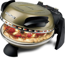 Load image into Gallery viewer, G3 Ferrari G10006 Pizza Express Delizia, 1200 W Pizza Oven, Adjustable Thermostat up to 400°C, Cooks Tasty Pizza in 5 Minutes, Double Resistance, Recipe Book and Spatulas Included - Black