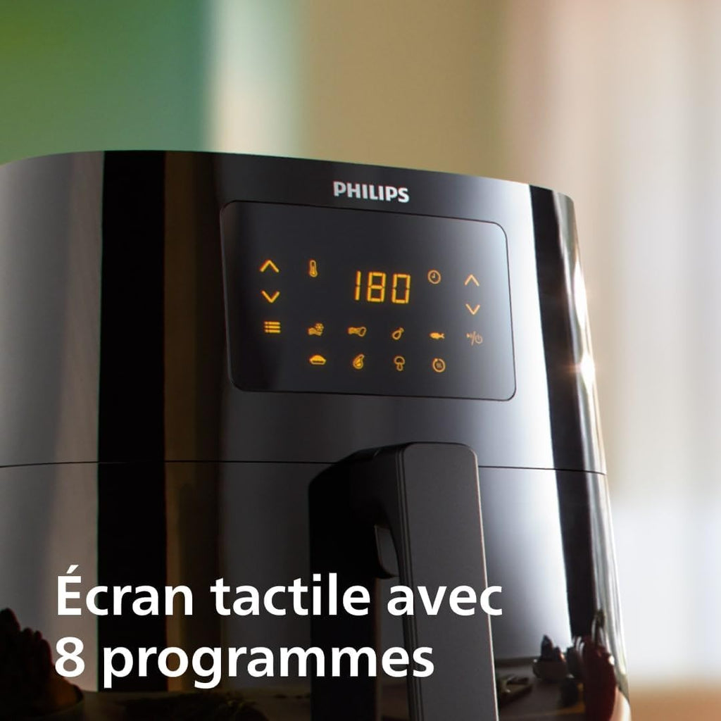 Versuni Philips Airfryer Series 3000 XL, 6.2L (1.2 kg), 14 in 1, 90% Less Fat Thanks to Rapid Air Technology, HomeID Recipe Application, Black (HD9270/90)