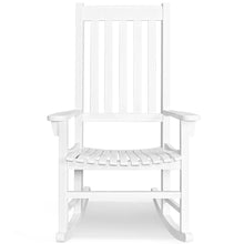 Load image into Gallery viewer, Fauteuil à Bascule en Bois d'Acacia Chaise Berçante pour Jardin Pelouse Balcon Blanc -
