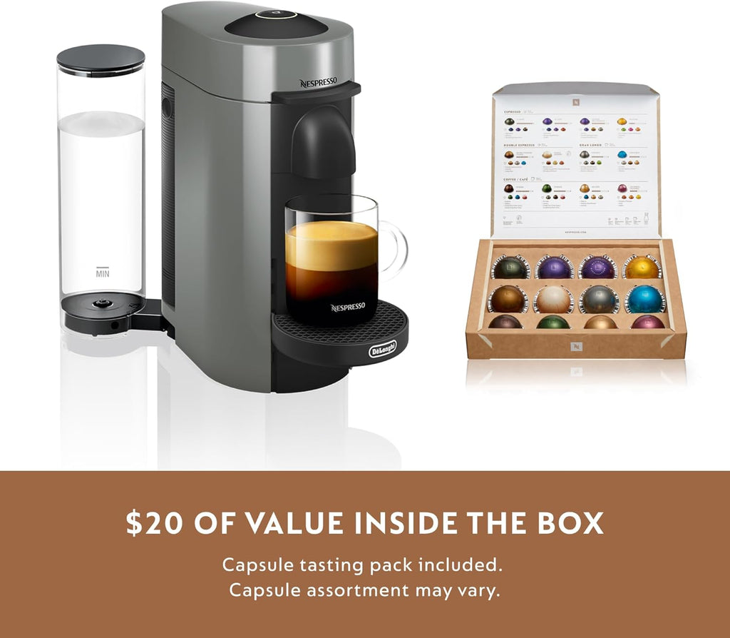 Nespresso Vertuo Plus Coffee and Espresso Maker By De'Longhi, Ink Black