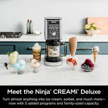 Load image into Gallery viewer, Ninja CREAMi Deluxe Ice Cream &amp; Frozen Treat Maker for Ice Cream, Sorbet, Milkshakes, Frozen Yogurt, &amp; More, 11-in-1, XL Capacity, Silver, Includes (2) Family-Sized 24 oz. Tubs, NC501