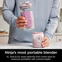 Load image into Gallery viewer, Ninja Blast Max, Portable Blender + Twist &amp; Go, Personal Smoothie, Blend, Ice Crush, 3 Programs, Cordless, 22 oz removable Vessel, Dishwasher Safe, Leakproof, Pink, BC251PK