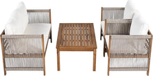Load image into Gallery viewer, Zepneiy Salon de Jardin, Salon de Jardin 4 Personnes, avec canapé, Table Basse et Coussins, Housse en Tissu déhoussable et Lavable, Noir (Coussins d'assise Inclus)