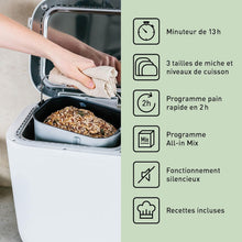 Load image into Gallery viewer, Panasonic SD-YR2550SXE Automatic Bread Maker, Raisin, Nut and Yeast Dispensers, 31 Auto Programs, Dual Temperature Sensor, 13 Hour Digital Timer, LCD Display, Silver
