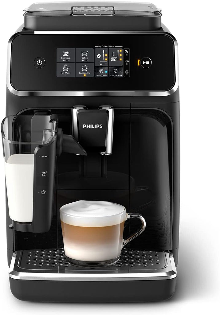 Philips Series 2200 Espresso Machine - Coffee Bean - LatteGo Milk Frother, 3 Coffee Specialties, Intuitive Touch Screen, Glossy Black (EP2231/40)