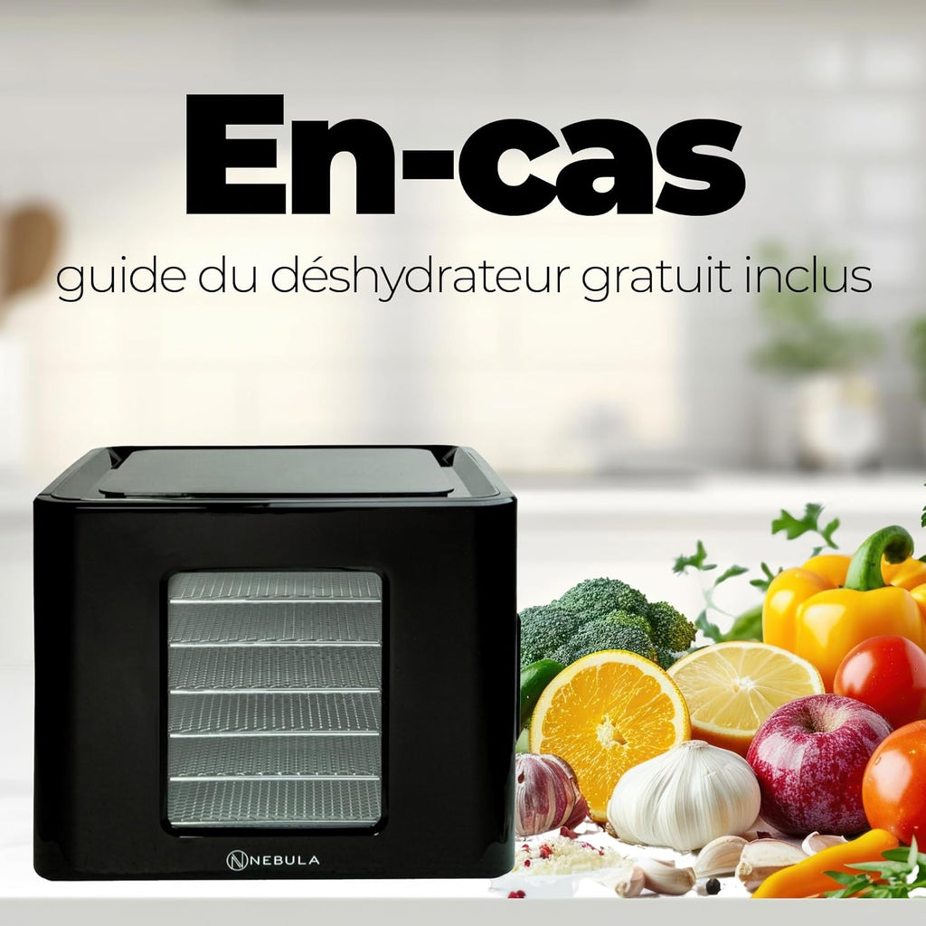 Nebula Déshydrateur Alimentaire | 6 Plateaux Acier Inoxydable | Contrôle Tactile LED | Température Réglable 35-70°C | Deshydrateur Fruits Et Légumes | Deshydratateur Alimentaire | 400W