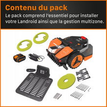 Load image into Gallery viewer, WORX LANDROID Vision WR206E.1, Robot Tondeuse sans Fil périphérique 600 m² Surf.Max 700 m², Installation en 30 Min, Caméra 4K + IA Adaptative, évite Tous Les Obstacles, Coupe des Bordures, Multizone