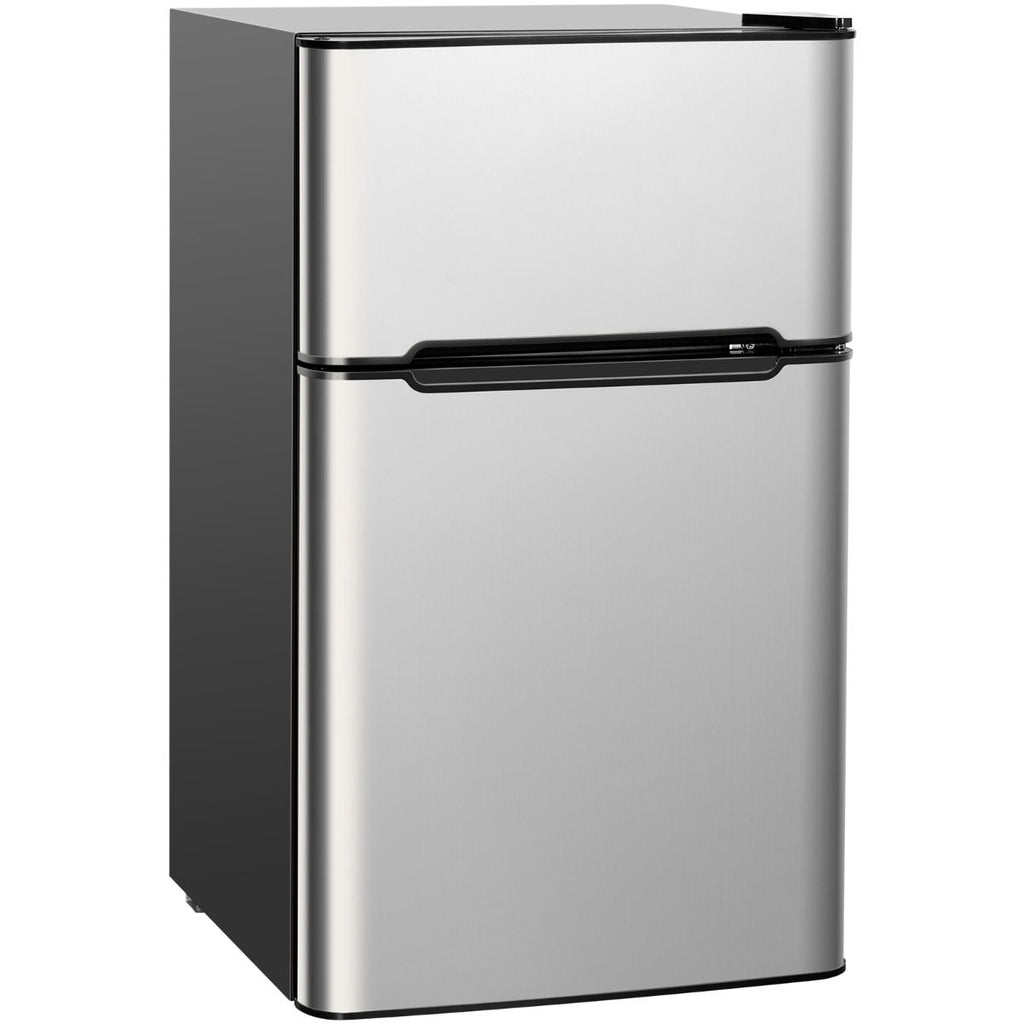 Réfrigérateur Compact Mini-réfrigérateur 90 L Congélateur Séparé avec Design à 2 Portes Fonctionnement Silencieux Blanc/Gris/Noir