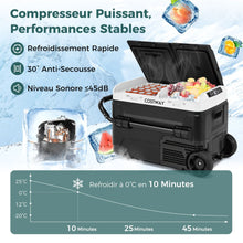 Load image into Gallery viewer, Glacière Électrique Portable Double Zone 40L Réfrigérateur de Voiture 12 V à Compresseur -20℃ ~ 2012/24V CC et 100-240V CA Noir -