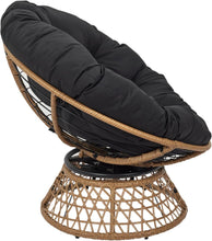 Load image into Gallery viewer, HOME DECO FACTORY, Fauteuil Pivotant Extérieur, Chaise Relax Ronde, 1 Place Pivotant à 360°, Coussin Épais Grand Confort Inclus, Mobilier de Jardin pour Amenagement Balcon Terrasse Salon de Jardin