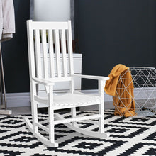 Load image into Gallery viewer, Fauteuil  Bascule en Bois d'Acacia Chaise Berante pour Jardin Pelouse Balcon Blanc -