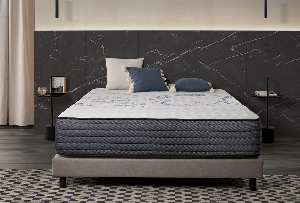 NATURALEX - Matelas PerfectSleep 180x200 - Épais 30 cm - Soutien Mousse à mémoire de Forme - Accueil Blue Latex - Confort Ferme - Respirant - 7 Zones - Réversible - Haute Densité - Fabriqué en Europe