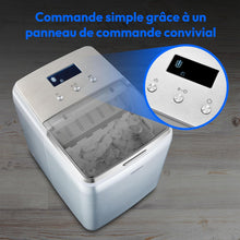 Load image into Gallery viewer, MEDION Ice maker (ice cube size small &amp; large, 2.6 litre water tank, short production time approx. 10 minutes, crystal clear ice cubes, self-cleaning, control window, screen,