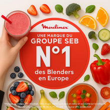 Load image into Gallery viewer, Moulinex Blender chauffant, Mixeur soupe, Puissance 1000 W, Capacité 1,2 L, 5 programmes automatiques, Double paroi, Maintien au chaud 40 min, Livret recettes, Easy Soup, Inox LM841B10