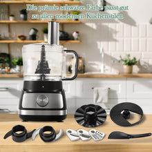 Load image into Gallery viewer, TopStrong Multifunctional Food Processor, 1100 W Multifunctional Food Processor, 11 in 1 Food Processor Included Chopper, Kneader Hook, Blender, Citrus Press and Coffee Grinder, 3.2L Bowl and 1.5L