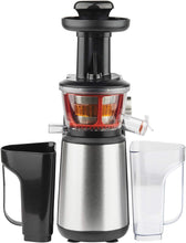Load image into Gallery viewer, H.Koenig GSX12 Vertical Juice Extractor Stainless Steel Black, Fruit and Vegetable Juice, BPA Free, 82 mm Wide Mouth, Soft Pressure, 1 Litre, 400 W