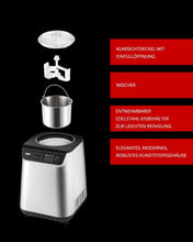 Load image into Gallery viewer, Unold Uno 48825 Sorbetière – Compresseur auto-refroidissant, entièrement automatique, 135 W, refroidissement à -35 °C, écran LCD, récipient en acier inoxydable, minuterie, compresseur