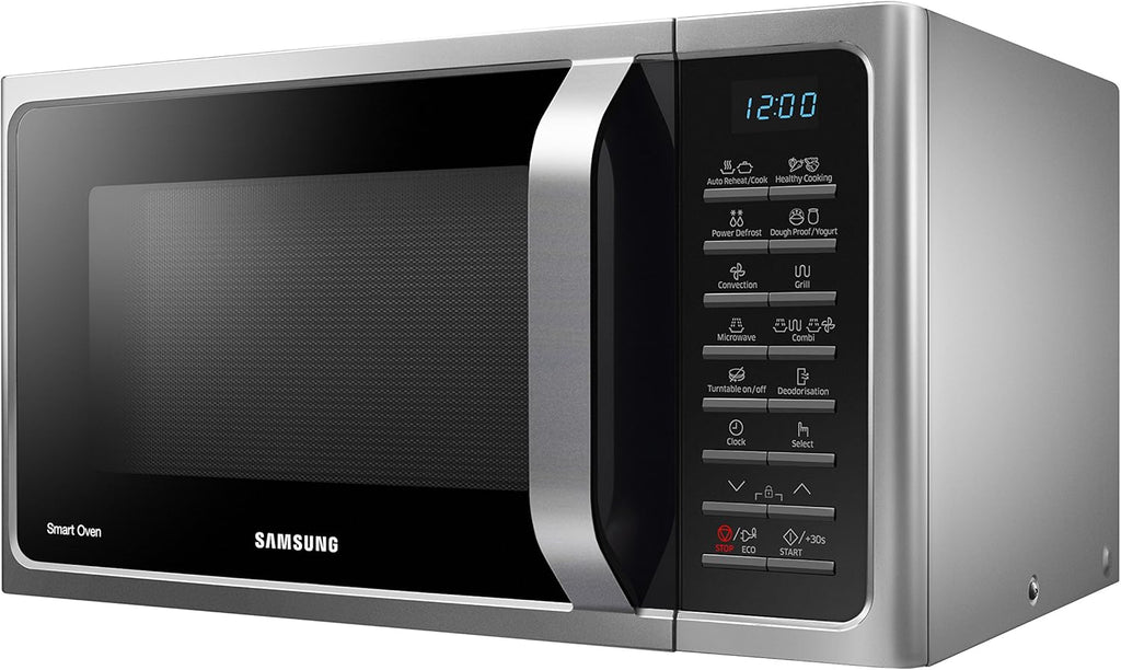 Samsung MC28H5015CS Micro-ondes Combiné, SmartOven, 900 W, Grill 1500 W, 28 L, 51,7 x 31 x 47,6 cm, Argent