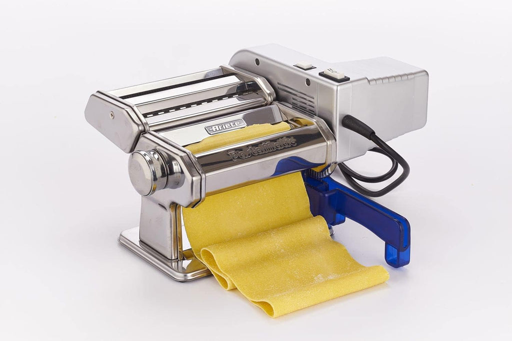 Ariete Pastamatic 1593, Electric Pasta Machine, 2 Speeds + Pulse, 9 Variable Thicknesses, 5 Dough Shapes, Fixing Clamp and Crank Included, 90 W