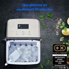 Load image into Gallery viewer, MEDION Ice maker (ice cube size small &amp; large, 2.6 litre water tank, short production time approx. 10 minutes, crystal clear ice cubes, self-cleaning, control window, screen,