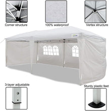 Load image into Gallery viewer, Goutime tonnelle Pliante 3x6,Pop up canopée Gazebo Tente de fête,4 Murs détachables Même Sac à roulettes,abri de Jardin Exterieur,Tente de réception（Blanc）