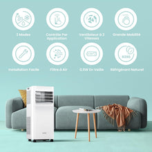 Load image into Gallery viewer, COMFEE' Climatiseur Mobile 9000 BTU/h 2,6kW, 3-EN-1 Refroidisseur Déshumidificateur Ventilateur, Fonction Follow me, Minuterie, Mode nuit, Pour salon et maison de 33㎡/88m³, MPPH-09CRN7, R290