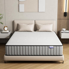 Load image into Gallery viewer, Matoresu Matelas 140x200 Hauteur 25cm, Matelas Hybride à Ressorts Ensachés Indépendant en Mousse à Mémoire de Forme, Tissu Doux pour La Peau&amp;Soutien Confortable, Matelas 2 Personnes Moyenne Ferme