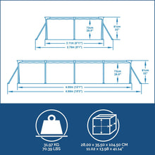 Load image into Gallery viewer, Bestway Steel Pro Frame Piscine carrée sans pompe en acier Bleu 400 x 211 x 81 cm bleu 56405