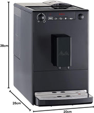 Load image into Gallery viewer, Melitta Caffeo Solo Noir Pure Black, Machine à Café à Grains avec Broyeur et Système d'Extraction des Arômes, Affichage LED, Mode 1 à 2 Tasses, Cafetière Expresso, Automatique, E950-222, 1400W