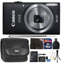 Load image into Gallery viewer, Canon IXUS 185 / ELPH 180 20MP 16x ZoomPlus appareil photo numérique noir avec accessoire supérieur