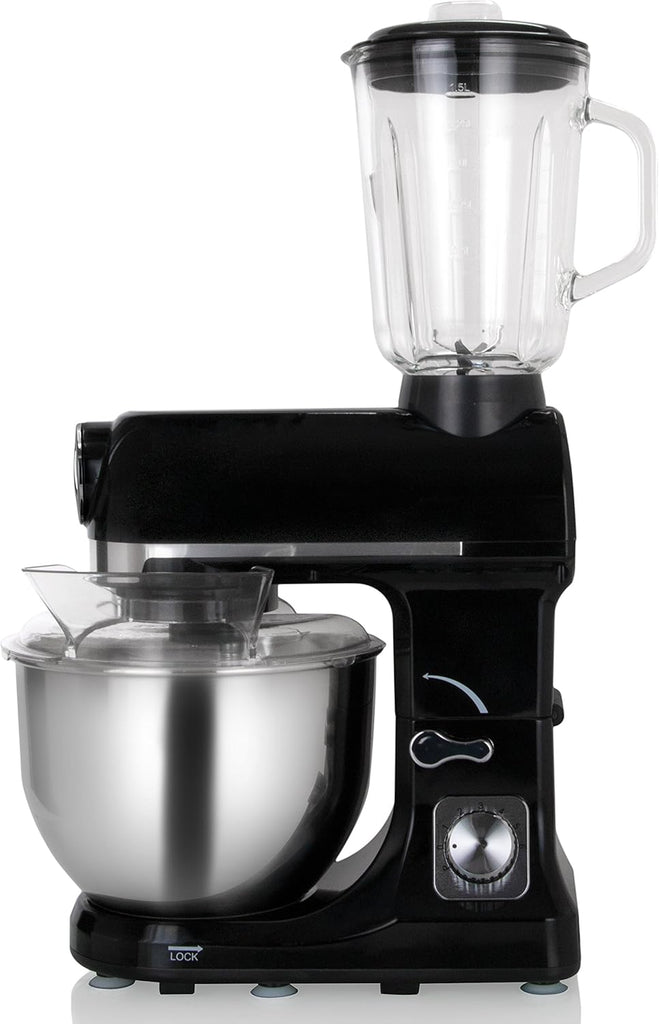 Robot Multifonctions 5l 1000w Noir Avec Hachoir Et Blender 1,5l En Verre - ROBIMIX NOIR