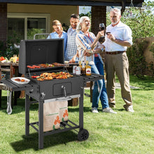 Load image into Gallery viewer, Barbecue à Charbon de Bois Portable avec 2 Tables d'Appoint Noir