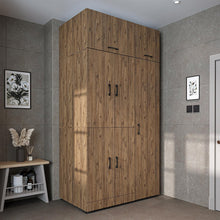 Load image into Gallery viewer, ROOMART Dora - Armoire de machine à laver - Pour sèche-linge et machine à laver - En 4 couleurs - Avec portes et panneau coulissant - Blanc - Chêne blanc - Chêne anthracite - Chêne blanc (chêne blanc)