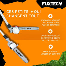 Load image into Gallery viewer, Fuxtec Débroussailleuse Thermique Multifonction 5 en 1 Multitool FX-MT152E - Easy Starter 3CV 52 cm³, Moteur 2 Temps, Élagueuse Taille Haie Coupe Bordure Avec Fil ou Lame 1 Mètre Rallonge