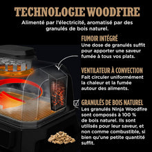Load image into Gallery viewer, Ninja Woodfire Barbecue électrique et fumoir Pro XL avec thermomètre, barbecue et Air fryer d'extérieur 4-en-1 avec système Smart Cook et granulés Woodfire, portatif, gris/noir, OG850EU