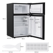 Load image into Gallery viewer, Réfrigérateur Compact Mini-réfrigérateur 90 L Congélateur Séparé avec Design à 2 Portes Fonctionnement Silencieux Blanc/Gris/Noir