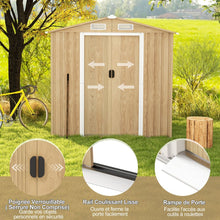 Load image into Gallery viewer, Abri de Jardin 2.3㎡ en Acier Galvanisé Anti-UV 196x142x186cm Cabane de Jardin Exterieur 3.7m³ avec Porte Coulissante Rampe Naturel