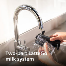 Load image into Gallery viewer, PHILIPS 4400 Series Fully Automatic Espresso Machine – 12 Hot &amp; Iced Coffees, Quick-to-Clean LatteGo Milk System, SilentBrew, QuickStart, Ceramic Grinder, Black Chrome (EP4444/90)