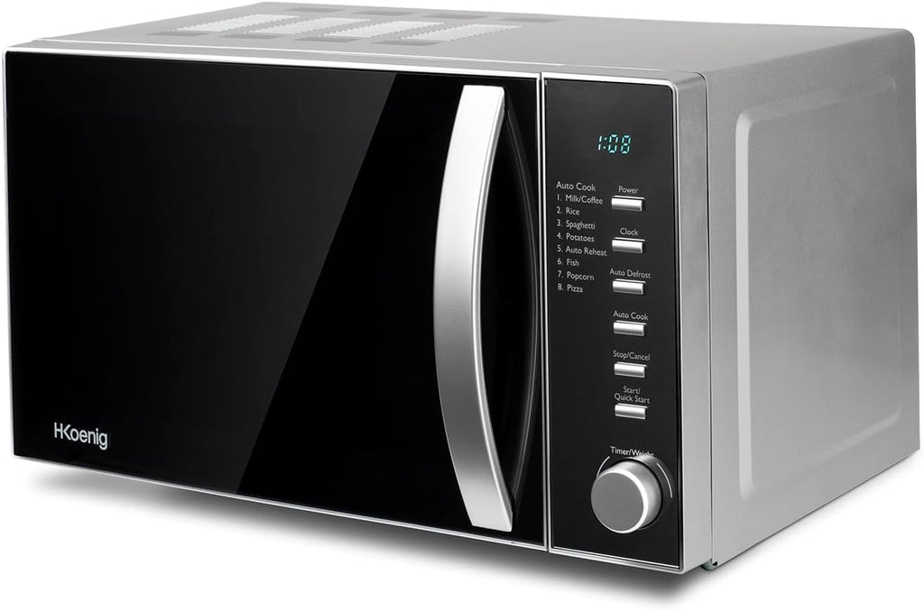 H.Koenig Microwave Oven Grill 2 in 1 VIO9, 25L, 27cm Turntable, 10 Cooking Modes up to 1000W, Defrosting, Combined Cooking, LCD Display [Energy Class A+]