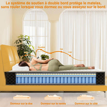Load image into Gallery viewer, MOLPHIT Oeko-TEX Certified Mattress 90 x 190 cm, Thickness 25 cm, Independent Pocket Sprung Mattress, Adult and Children's Bed Mattress, Single Mattress, Perfect Support, Durable and Quiet