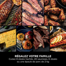 Load image into Gallery viewer, Ninja Woodfire Barbecue électrique et fumoir Pro XL avec thermomètre, barbecue et Air fryer d'extérieur 4-en-1 avec système Smart Cook et granulés Woodfire, portatif, gris/noir, OG850EU