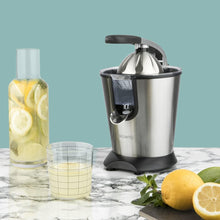 Load image into Gallery viewer, H.Koenig AGR80 160W Professional Electric Citrus Juicer Stainless Steel Lever and Filter Drip Free BPA Free Dishwasher Safe Parts